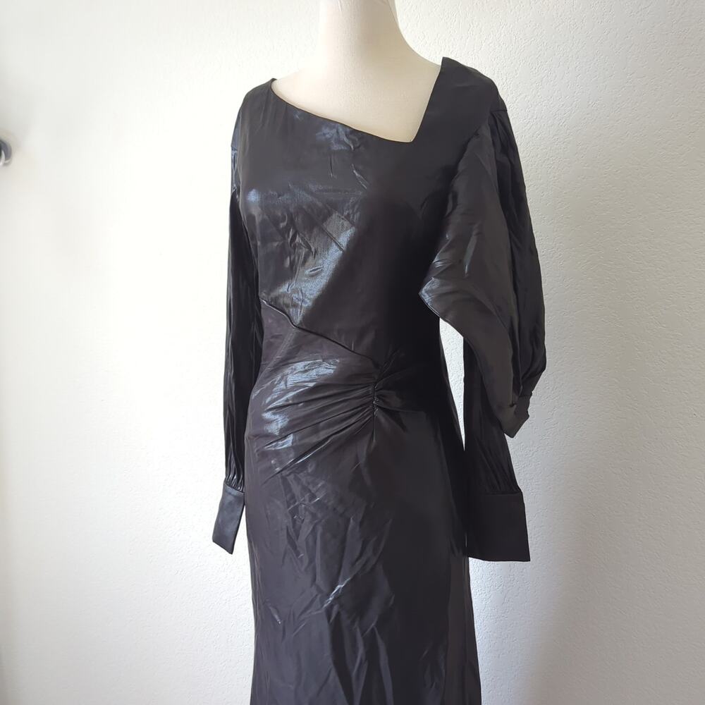 BCBGMAXAZRIA Wylie Dress Womens 38 6 Runway Designer Luxury Black‎ Shimmer $368 - Picture 14 of 16